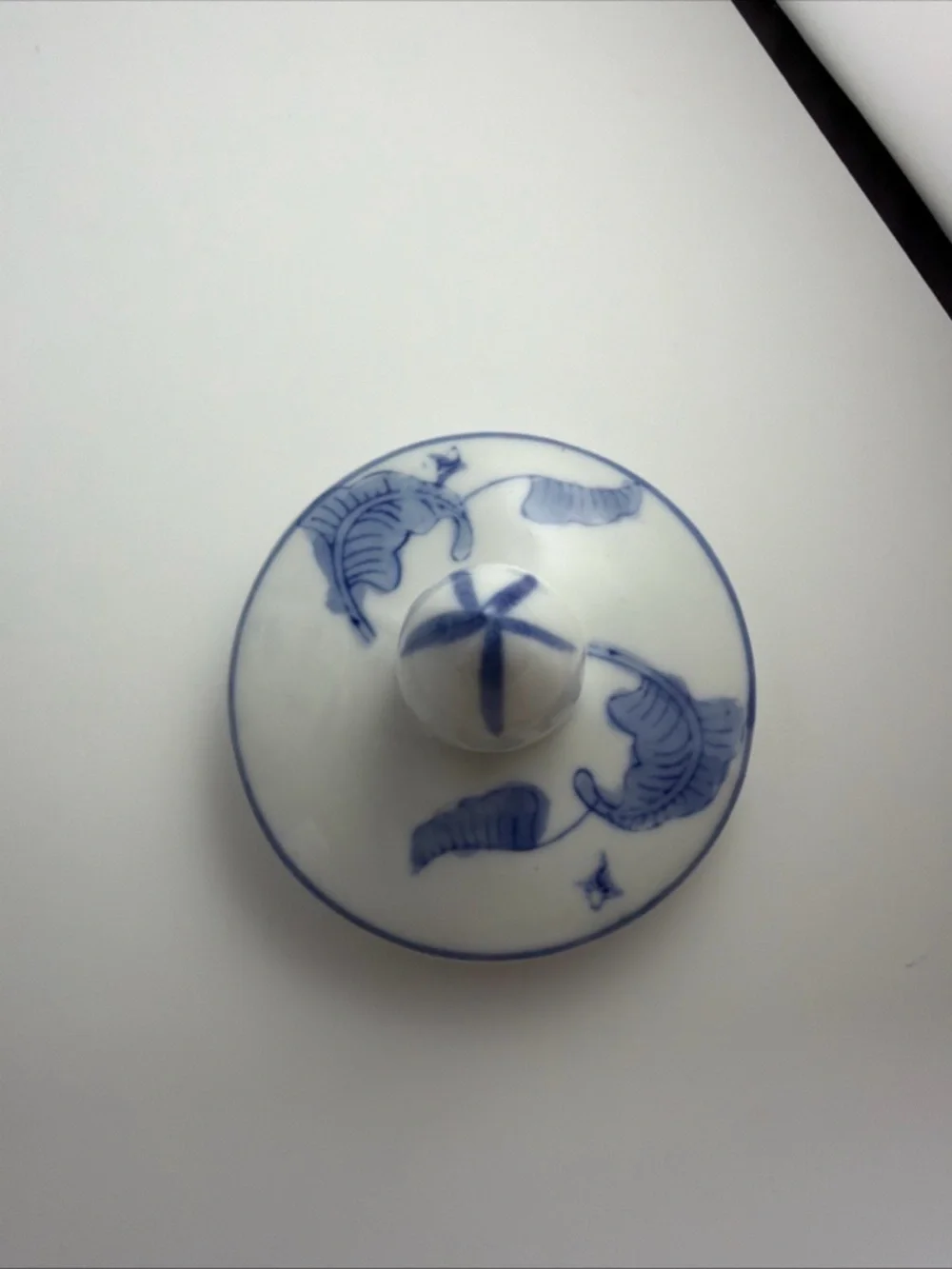Vintage Chinese Blue and White Porcelain Ginger Jar with Lid 12”